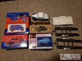 5 Diecast Cars, 1 Model Studebaker Avanti, 3 Trailers