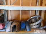 Motorcycle Fenders. Gas Tank. Wheels. Exhaust