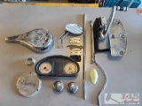 Indian Motorcycle. Speedometer. Air Cleaner Cover. Brake Lever And Footboard