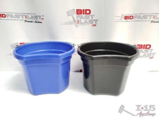 NEW two (2) 8 Qt Flat back bucket, 8.5" tall. Made in USA