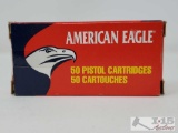 50 Rounds Of American Eagle .25 Auto Pistol 50 GR Metal Case Bullet
