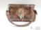Chocolate brown PU leather conceal carry handbag