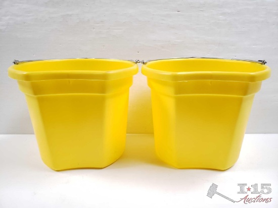 NEW Two (2) 20 Qrt. Flat back bucket, 11" tall. Made in USA.