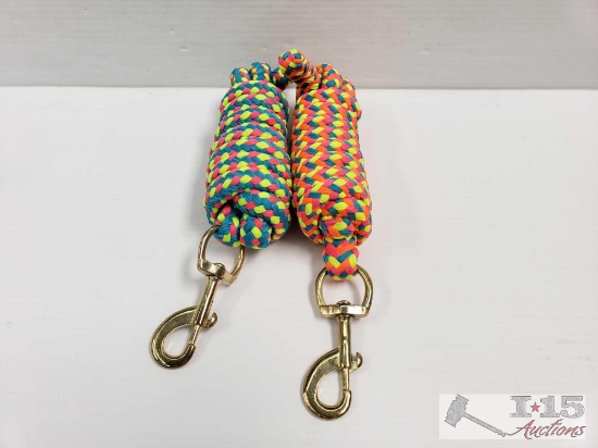 TWO 8' Braided Softy Cotton Lead Ropes