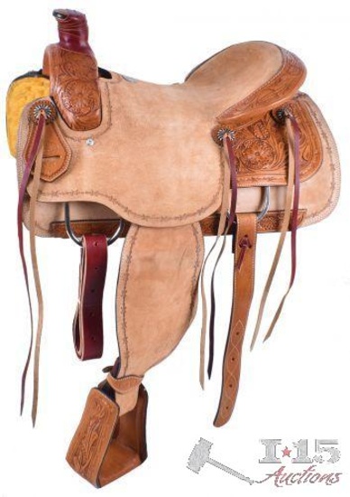 NEW 15" Circle S Roping Saddle with Roughout Seat. Warranted for Roping
