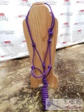 1 Nylon Purple cowboy knot rope halter with removable 8 ft lead