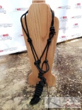 1 Black Nylon cowboy knot rope halter with removable 8 ft lead