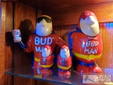 2 Bud Man Beer Steins And 2 Bud Man Salt And Pepper Shakers