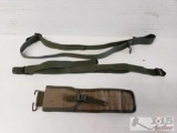 U.S. Military M1 Cleaning Rod Case, Rifle Sling, And Belt