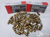 100 rounds of .45 auto, One ammunition box, and more