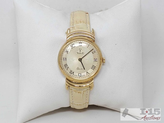 Vicence Watch With Beige Leather Band