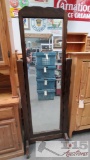 Wooden Mirror On Stand