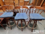 3 Wooden Barstools
