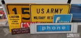 Metal Traffic Signs, Military Trespassing Sign, Phone Signs, and More