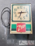 MODERN RETRO 7 UP PLASTIC METAL STORE ART ADVERTISING SODA SIGN WALL CLOCK LAMP