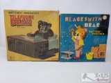 Vintage Battery Operated Telephone Bear And Blacksmith Bear