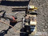 Vintage Lawnmower, Weed Wacker, And Gasoline Powered Chainsaw