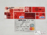 $39.77 Target Gift Card, and $37.26 Vanilla Visa CC