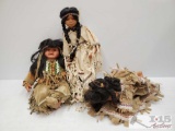 3 Native American Dolls