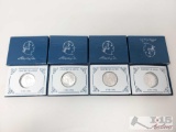 4 George Washington Silver Commemorative Half-Dollar Coins