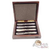 American Silversmiths Collection Godinger 4 Heavy Ornate Butter Knives