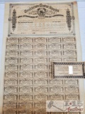1864-1894 Confederate War Bond $1,000 With 6 Month Interest With COA