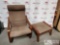 Fabric Lounge Chair With Ottoman
