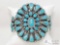 Native American Turquoise Cluster Sterling Silver Cuff