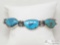 Native American Federico Jimenez Turquoise Sterling Silver Link Bracelet
