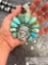 Native American LARGE ONE OF A KIND Big Chief Turquoise Sterling Silver Pendant