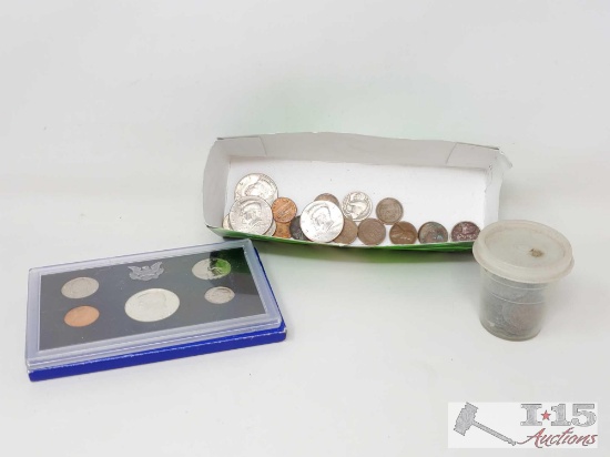 United States Proof Set, Kennedy Half Dollars, Wheat Penny's, and More