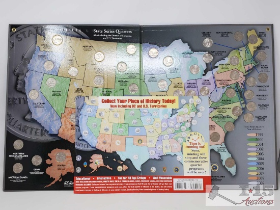 States Series Quarters 1999-2009 Collectors Map