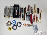 Multitool, Wooden Pens, Tokens, Zippo Lighter, And More