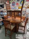 Wood Round Dining Table With 6 Chairs