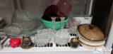 Punch Bowls, Glass Platters, Plastic Bowls, and Corningware