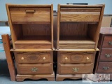 Two Sets Of Wooden Night Stands