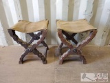 2 Medieval Folding Chairs