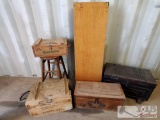 Wooden Rifle Case, Wooden Stool,Remington Vintage Wooden Hunting Ammo Box, Vintage military ammo