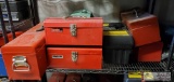 9 Tool Boxes Full Of Hardware Tools, Gloves, Crow Bars, and More