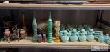 Vintage AVON Green Milk Glass Bowls and Pitchers, Vintage Salt and Pepper Shakers, and Other