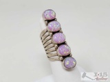 Native American RB Pink Opal Sterling Silver Ring
