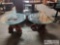 Petrified Wood Base Glass Top Coffee Table And End Tables