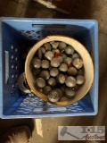 Milk Crate Of Lead Fishing Weights