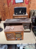 3 Vintage Radios and Record Player