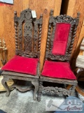 Two Wooden Carved Chairs