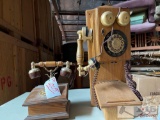 2 Vintage Wooden phones