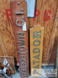 2 Wooden Signs, Georgetown C.I. and Matador