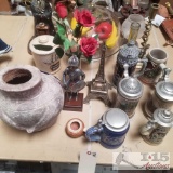 Beer Steins, decorative figures, fruit bowl, Wax Fruit And More