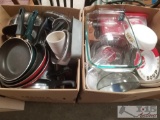 Glass Cups, Cooking Pans, Pyrex Glassware And More