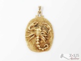 14k Gold Scorpion Pendant, 9.3g